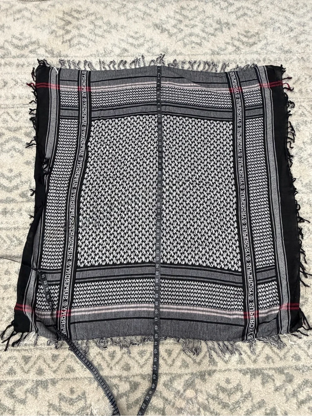 Superdry Black White Keffiyeh Festival Scarf